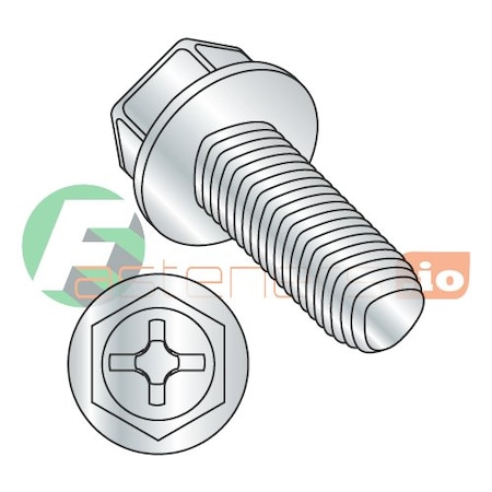 Newport Fasteners Thread Forming Screw, #10-32 x 1/2 in, Zinc Plated Steel Hex Head Phillips Drive, 8000 PK 925896